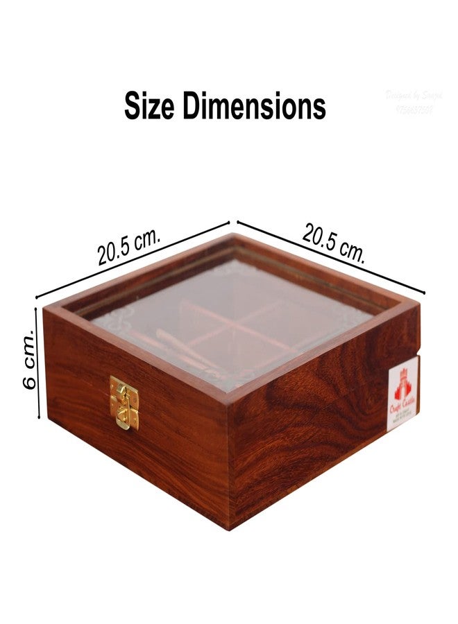 CRAFTCASTLE Beautiful Sheesham Wood Spice Rack | Condiment Box || Masala Box & Containers - Image 2
